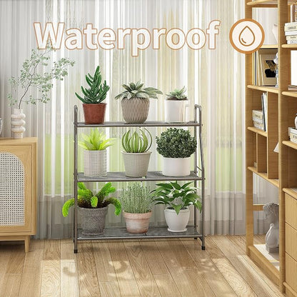 Simple Trending Plant Stand Outdoor Indoor 3 Tier Metal Waterproof Plant Shelf - Image 4