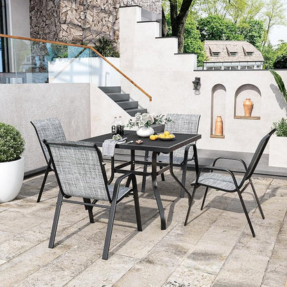 Patio Chairs Set of 6, Stackable Outdoor Dining Chairs - Image 8