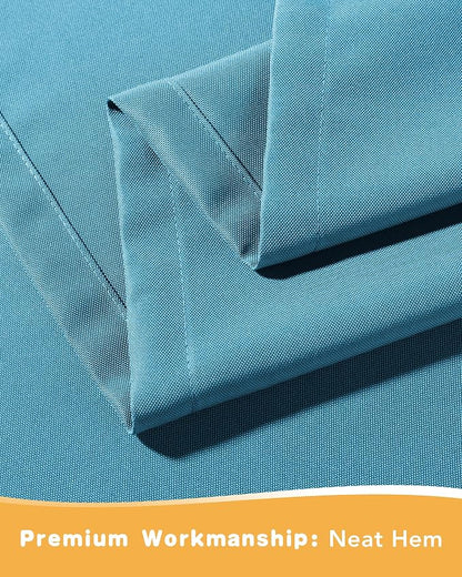Extra Wide Outdoor Curtains for Patio Waterproof 2 Pcs 110x84 Inch Teal | - Image 5