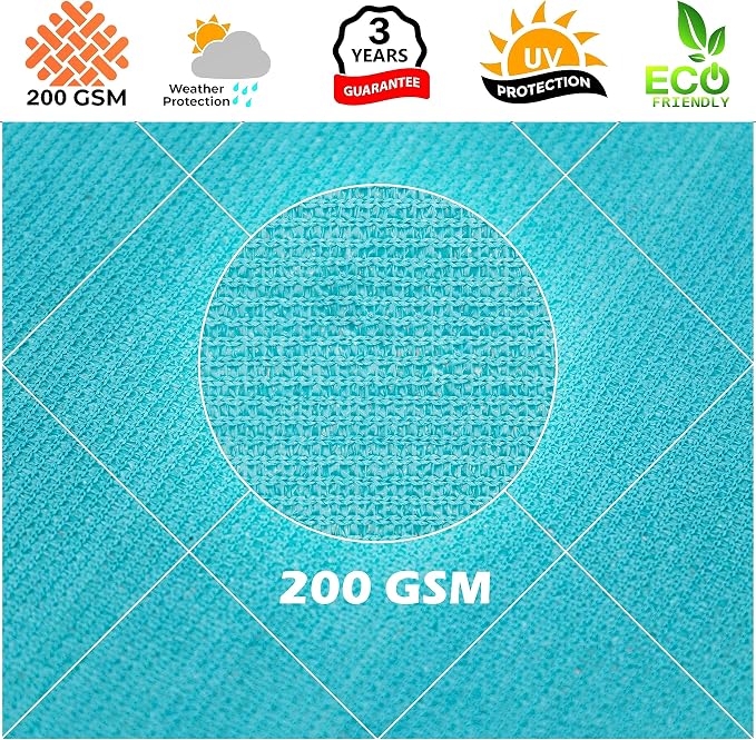 Royal Shade 12' x 24' Turquoise Rectangle Square Sun Shade Sail Order to Make - Image 8