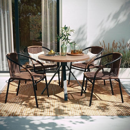 Flash Furniture Lila Modern Rattan Indoor/Outdoor Stackable Dining Chairs - Image 2