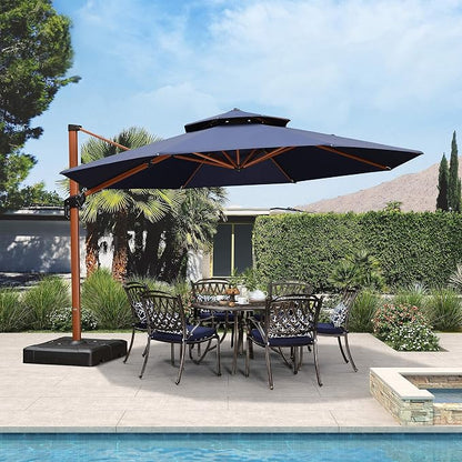 PURPLE LEAF Patio Umbrella 13ft Extra Large Wood-Grain Finish, UPF 50+ sun - Image 2