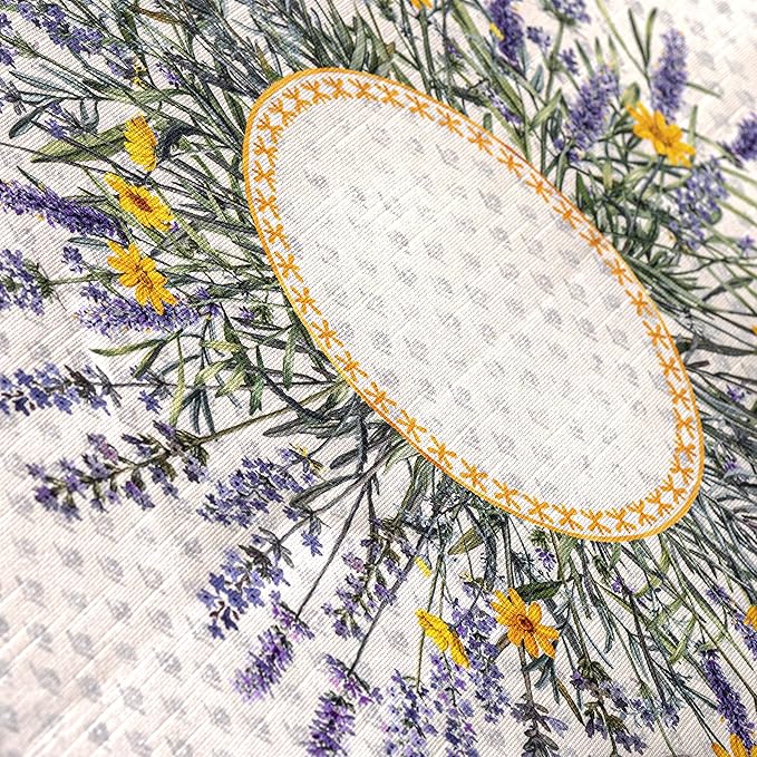 Maison d' Hermine Table Cloth Rectangle Table 100% Cotton 60 x 120 Inches Tablecloth Reusable Decorative for Dining Room, Farmhouse, Home, Party, Festive & Wedding Spring Summer - Fanny Lavender