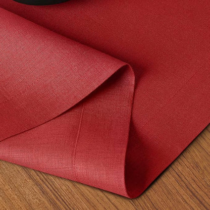 D'Moksha Homes Linen Bright Red Table Runner 108 Inches Long - 100% Pure Linen Dining Table Runner 14 x 108 Inch for Valentines, Holiday - Machine Washable