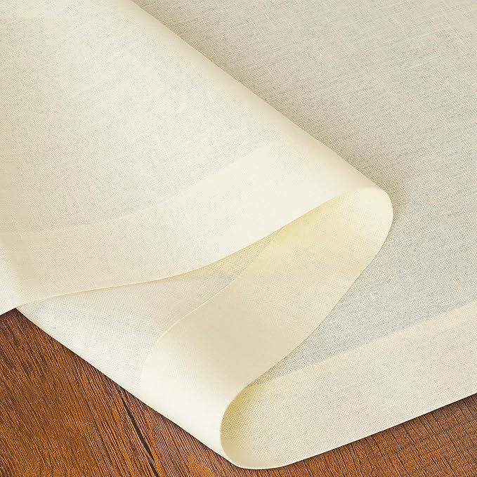 D'Moksha Homes Linen Cream Table Runner 120 Inches Long - 100% Pure Linen Dining Table Runner 14 x 120 Inch for Winter, Holiday - Machine Washable