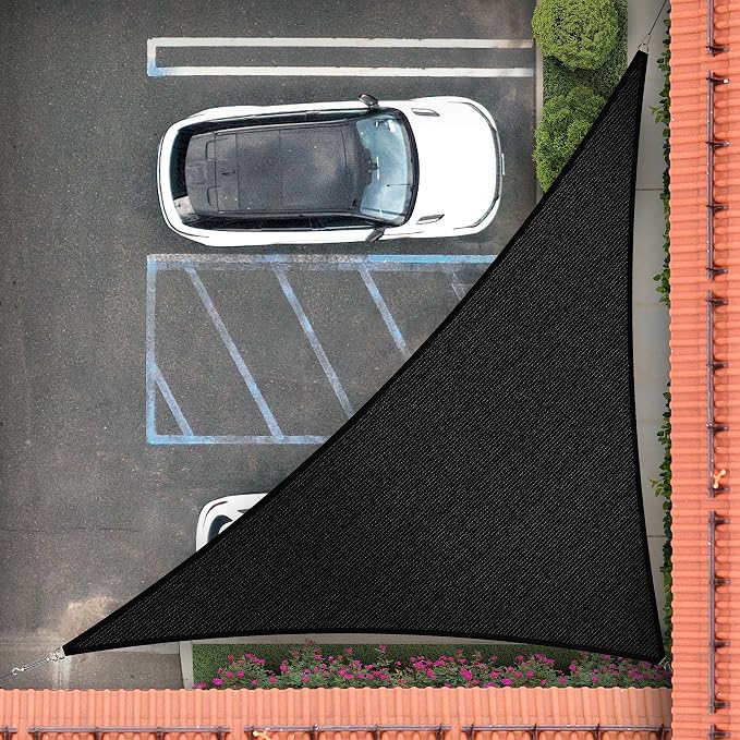 Royal Shade 7' x 12' x 13.9' Black Right Triangle Sun Shade Sail Order to Make by RoyalShade