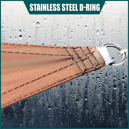 Royal Shade 8' x 10' x 12.8' Brown Triangle Waterproof Sun Shade Sail Order to - Image 4