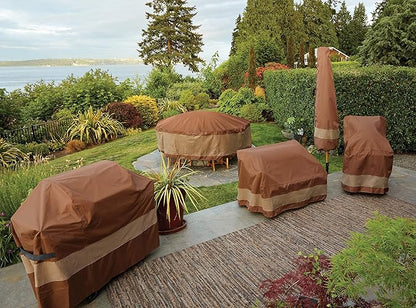 Duckcovers Ultimate Waterproof Rectangular/Oval Patio Table with Chairs Cover, 94 Inch