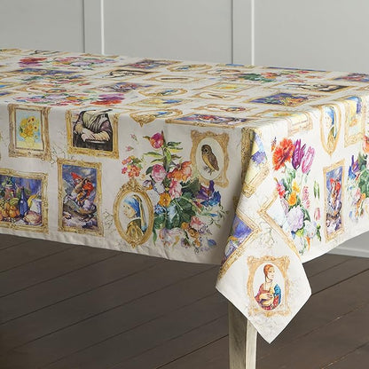 Maison d' Hermine Table Cloth Rectangle Table 100% Cotton 60 x 120 Inches Tablecloth Reusable Decorative for Dining Room, Farmhouse, Home, Party, Festive & Wedding Spring Summer - Masterpiece