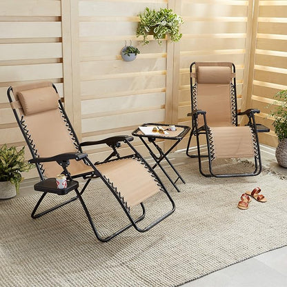 Amazon Basics Outdoor Textilene Adjustable Zero Gravity Folding Reclining - Image 2