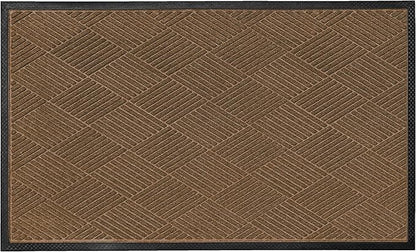 Ecomills Deluxe Diamond Entrance Door Mat, X-Large Heavy Duty Absorbent Rubber Rug, Brown, 3’ X 5’ feet