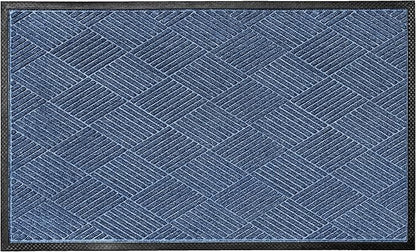 Ecomills Deluxe Diamond Entrance Door Mat, X-Large Heavy Duty Absorbent Rubber Rug, Blue, 3’ X 5’ feet